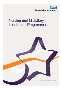 Nursing Programme Background and Cohorts October 13
