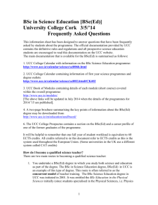 BSc(Ed) UCC Frequently Asked Questions
