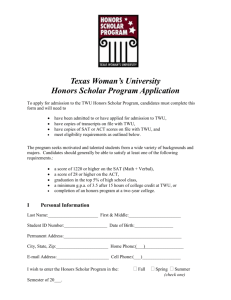 Honors Scholar Program Application