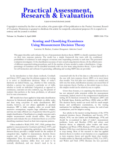 Scoring and classifying examinees using measurement decision