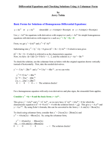 Basics for Differential Equations