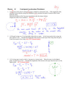 Physics 12 Centripetal Acceleration Worksheet.