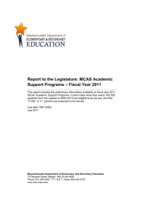 MCAS Academic Support Programs - Massachusetts Department of