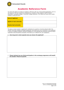 Academic Reference Form – page 1