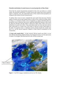(1) Potential contribution of coastal sources to aerosol properties at