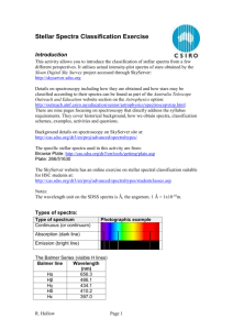Stellar Spectra Classification Exercise