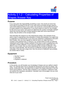Activity 2.1.2:Calculating Properties of Shapes