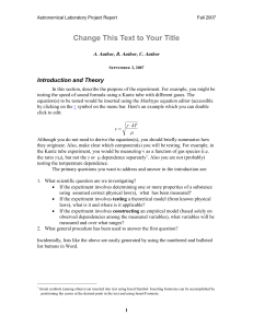 Physics II Laboratory Report