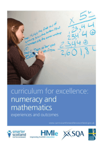 Numeracy and mathematics: Experiences and outcomes