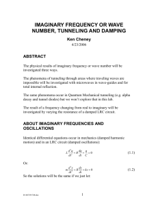 IMAGINARY FREQUENCY OR WAVE NUMBER, TUNNELING AND
