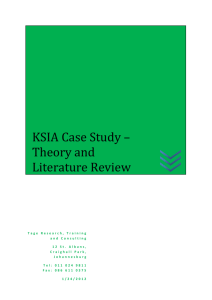 KSIA Case Study * Theory and Literature Review