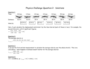 Physics Challenge Question 2: Displacement and velocity