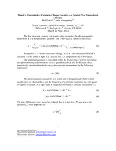 Planck`s dimensionless constant of proportionality