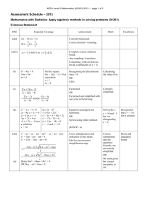 NCEA Level 2 Mathematics (91261) 2013 Assessment