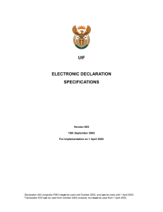 UIF Electronic Declaration Specifications