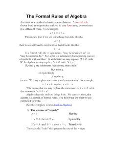 The Formal Rules of Algebra