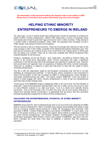 Ireland: Ethnic Minority Entrepreneurs
