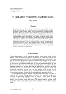 f0 -related formant measurements