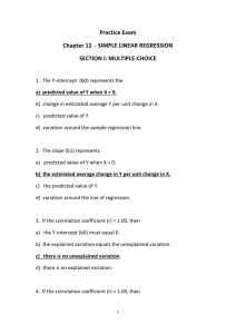 Practice Exam Chapter 12 - SIMPLE LINEAR REGRESSION