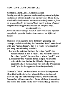 Additional Notes on Newton`s Laws