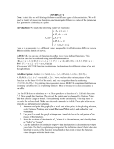 CONTINUITY AND INTERMEDIATE VALUE THEOREM