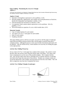 Paper Folding: Maximizing the Area of a Triangle