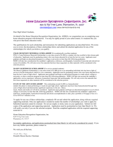 Scholarship Letter - Home Education Recognition Organization, Inc.