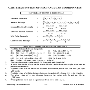 CARTESIAN SYSTEM OF RECTANGULAR COORDINATES