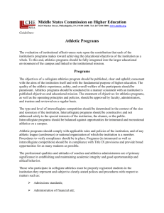 Guidelines: Athletic Programs 1 Middle States Commission on