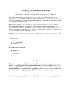 Density of Aluminum Boats 5-8
