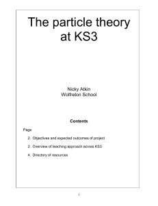 The particle theory in KS3