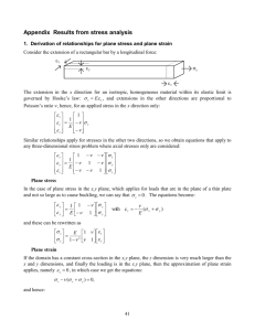 Appendix 1 Derivation of relationships for plane stress and plane