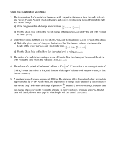 Chain Rule Application Questions