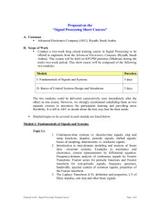 Typical Short Course Proposal - King Fahd University of Petroleum