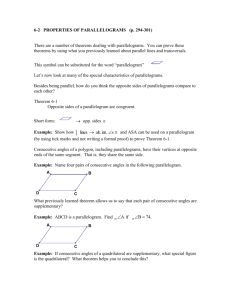 6-2 Properties of Parallelograms