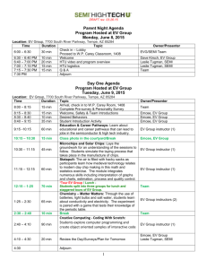 DRAFT rev. 03.26.15 Parent Night Agenda Program Hosted at EV