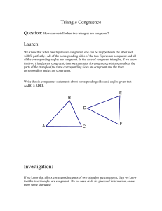Triangle Congruence - Kennesaw State University