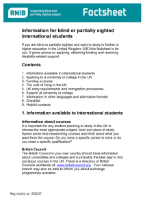Information for blind and partially sighted international students