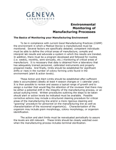 Environmental Monitoring of Manufacturing Practices