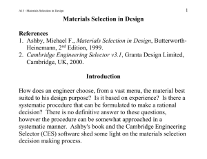 A13, Materials Selection in Structural Design