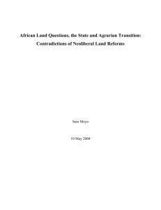 The New Political Economy of the Land Question in Africa: An