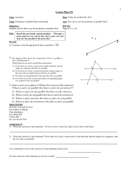 10th grade Geometry – Parallel lines: This activity would be good for