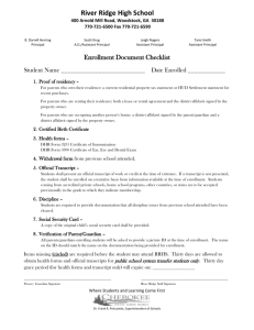 Enrollment Document Checklist