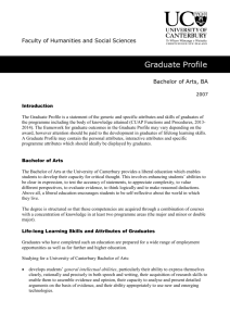 Bachelor of Arts - University of Canterbury