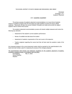 Policy 2314 - Academic Placement - South Orange