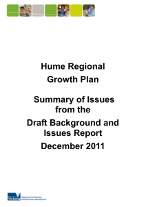 HUME REGIONAL GROWTH PLAN - Department of Transport
