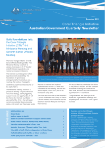 Coral Triangle Initiative - Australian Government Quarterly Newsletter