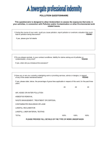 POLLUTION QUESTIONNAIRE - Towergate Professional Indemnity