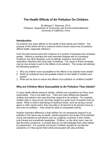 The Health Effects of Air Pollution On Children