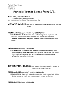 Periodic Trend Notes c4 Honors re: 9/11 JG Periodic Trends Notes